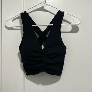 TLF black cross back sports bra